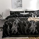Marmer Design Dekbedovertrek Zwart - 150x200cm
