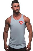 Grijze Tanktop sportshirt Size XXXL met "Superman logo"