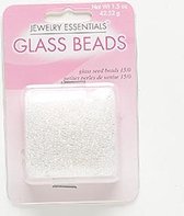 rocialles glas 15/0, wit transparant AB, 42,52 gram
