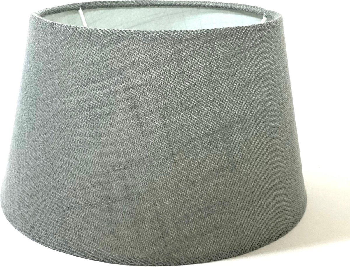 Luxe linnen lampenkap - ø18 x 12 cm - grijs - wonen - polyester - verlichting - tafellamp