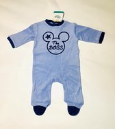Mickey Mouse velours boxpak blauw 'The Boss' maat 86