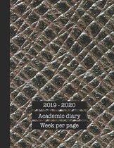 Academic diary: Large page per week academic organizer planner for all your educational organisation - Brown mock croc effect cover ar