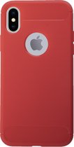 BMAX Carbon soft case hoesje geschikt voor Apple iPhone X/XS / Soft Cover - Rood