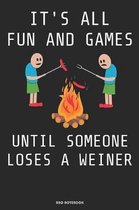 It´s All Fun And Games Until Someone Loses A Weiner BBQ Notebook: Geschenkidee für Köche und Grill Fans ( 6x9 Zoll ca. DIN A5 120 Seiten Punktiert)