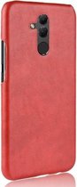 Rood leder coated hardcase hoesje voor Huawei Mate 20 Lite