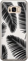 Samsung S8 hoesje siliconen - Palm leaves silhouette | Samsung Galaxy S8 case | zwart | TPU backcover transparant