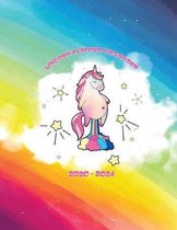 Unicorn Planner Organizer 2020-2024: Portable Format Yearly & Monthly, Five Years Planner: Cute Unicorn Fart Cover Design. Daily and Monthly Planner O