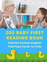 200 Baby First Reading Book Colorful Cartoon English Thai Flash Cards for Kids