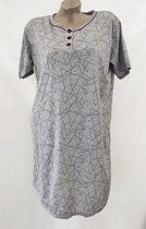 Dames nachthemd korte mouw met print L 40-42 grijs/rood