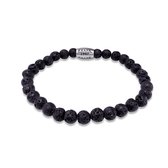 Frank 1967 7FB 0474 Armand Heren - Zwart Lava Steen - 6mm - beads - Element - 20cm - Staalkleurig