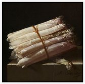 Stilleven met asperges, Adriaen Coorte - Foto op Akoestisch paneel - 100 x 100 cm