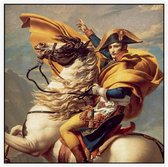 Napoleon steekt de Alpen over, Jacques-Louis David - Foto op Akoestisch paneel - 150 x 150 cm