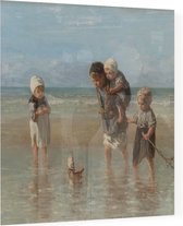 Kinderen der zee, Jozef Israëls - Foto op Plexiglas - 60 x 60 cm