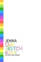 Jenna: Personalized colorful rainbow sketchbook with name: One sketch a day for 90 days challenge