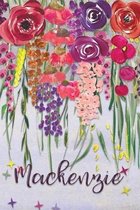 Mackenzie: Personalized Lined Journal - Colorful Floral Waterfall (Customized Name Gifts)