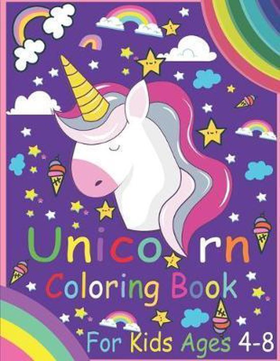 Unicorn Coloring Book For Kids Ages 48, Ba_Ki Coloring Book