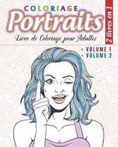 Coloriage Portraits - 2 livres en 1: Livre de Coloriage pour Adultes (Mandalas) - Anti-stress - 2 livres en 1 (volume 1 & volume 2)