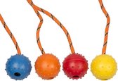 Duvo+ Rubber dental bal aan slingertouw mix Gemengde kleuren 33cm, GEEN KLEUR KEUZE MOGELIJK !