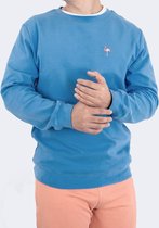 Eubi Sweater Flamingo - Blauwe Premium Trui - Supersoft - Herenmaat L - Unisex