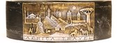 Ovaal zwart Africa travel wax windlicht 95/125/270 (incl. 2 theelichten erin)