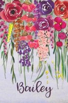 Bailey: Personalized Lined Journal - Colorful Floral Waterfall (Customized Name Gifts)