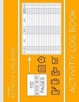 Orange Activity Log: A Visitor and Phone Log Book for Businesses