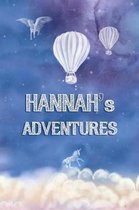 Hannah's Adventures: A Softcover Personalized Keepsake Journal for Baby, Cute Custom Diary, Unicorn Writing Notebook with Lined Pages