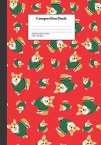 Composition Book Wide-Ruled Corgi Love Red: Fun Lined Notebook for School Notes