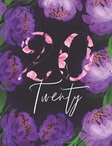 20 Twenty: 8.5'' x 11'' Purple Floral Daily/Weekly Planner with Weekly Goal Setting, Monthly Vision Board, Power Thoughts for Manif