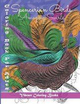 Spencerian birds vibrant books: Amazing swirls coloring book for adults