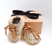 Giftbox - Mocassins - Cheetah - Babyschoentje - Leer  Kraamcadeau - Cadeau - Babygeschenk - Zwanger - Baby