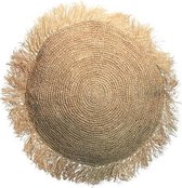 Sierkussen - Raffia In Naturel Medium Bohemian Style - 40 Cm X 40 Cm