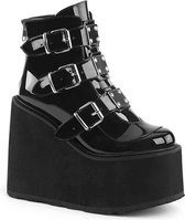 EU 40 = US 10 | SWING-105 | 5 1/2 PF Ankle Boot w/ 3 Buckle Straps, Back Zip