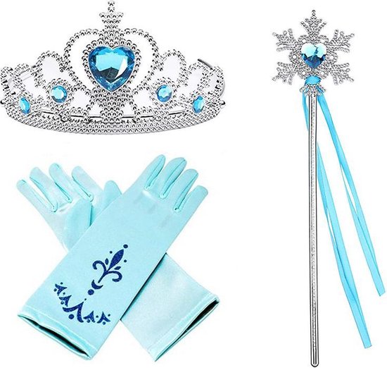 bol.com | Prinsessen Speelgoed - Toverstaf + Tiara + Handschoenen - Frozen  - Voor bij je Elsa Jurk