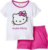 Hello Kitty - 2-delige Shortama-set - Fuchsia & Wit - 98 cm - 3 jaar