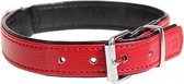 Duvo+ Chic kunstleer halsband Rood 18-23cm/14mm