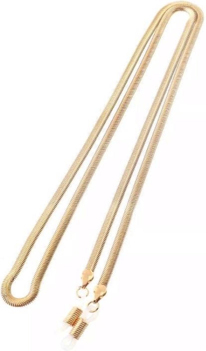 MATTISE Rosé Goud Unisex Staal Geschakelde Brillenkoord Met Patroon Brillenkoordje Dames En Heren Rose Gouden Lang Zonnebril Koordje Brilketting Brilkoord