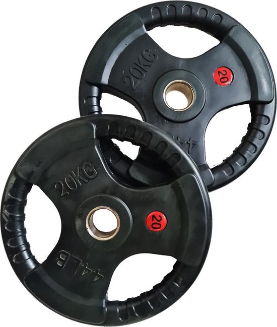 Halterschijven 30 kg - 2x5 2x10 kg - Gripper Kunststof - 30 mm Halterschijven 30 kg - 2x5 2x10 kg - Gripper Kunststof - 30 mm