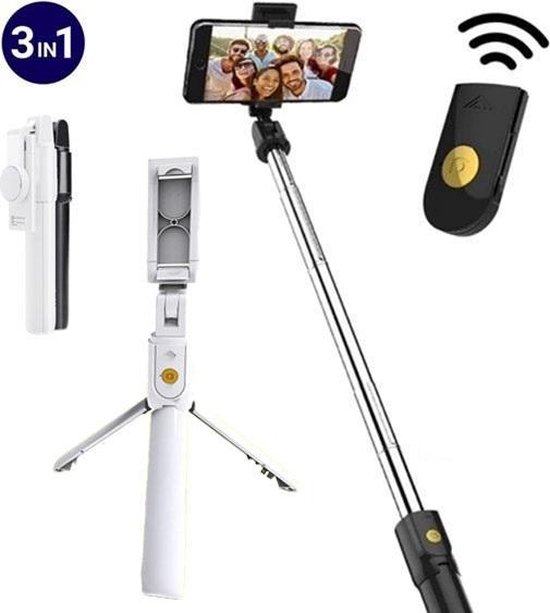 STHER© Selfiestick met Bluetooth Afstandsbediening Selfie Stick