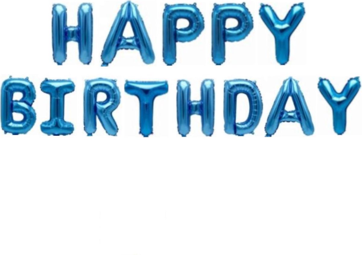 Happy Birthday Folie Ballonnen Blauw Happy Birthday Slinger Decoratie Ballon Versiering Verjaardag Happy Birthday Feest Folieballon - BTH