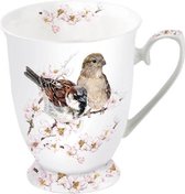 Ambiente beker Sparrow blossom