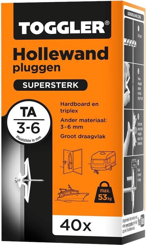 Hollewandpluggen  Toggler  Ta  Doos 40 Stuks - Toggler