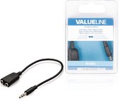 Valueline VLAB22100B02 Jack Stereo Audio Verdeelkabel 3,5 mm Mannelijk - 2x 3,5 mm Vrouwelijk 0,20 M Zwart