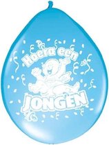 Ballon Hoera een Jongen 30cm 8 stuks