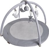 Baby's Only Rond baby speelkleed met boog - Baby gym - Playmat - Speelmat - Zilvergrijs/Grijs/Wit - 87 cm - Gebreide figuurtjes