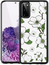 Smartphone Hoesje Geschikt voor Samsung Galaxy S20 Trendy Telefoonhoesjes met Zwarte rand Dogwood Flowers