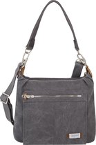 Travelon Heritage Anti-diefstal Hobo | Damestas | Schoudertas | Crossbody | Handtas | Canvas | Leder | Rough cotton | RFID | Pewter Grijs