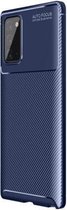 Samsung Galaxy Note 20 Hoesje Carbon Back Cover - Navy
