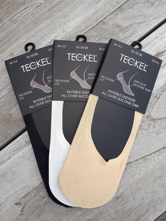 TEckel - Invisible sneaker All Over Silicone 10 paar - beige – Footies Multipack Kousenvoetje Maat 39-42