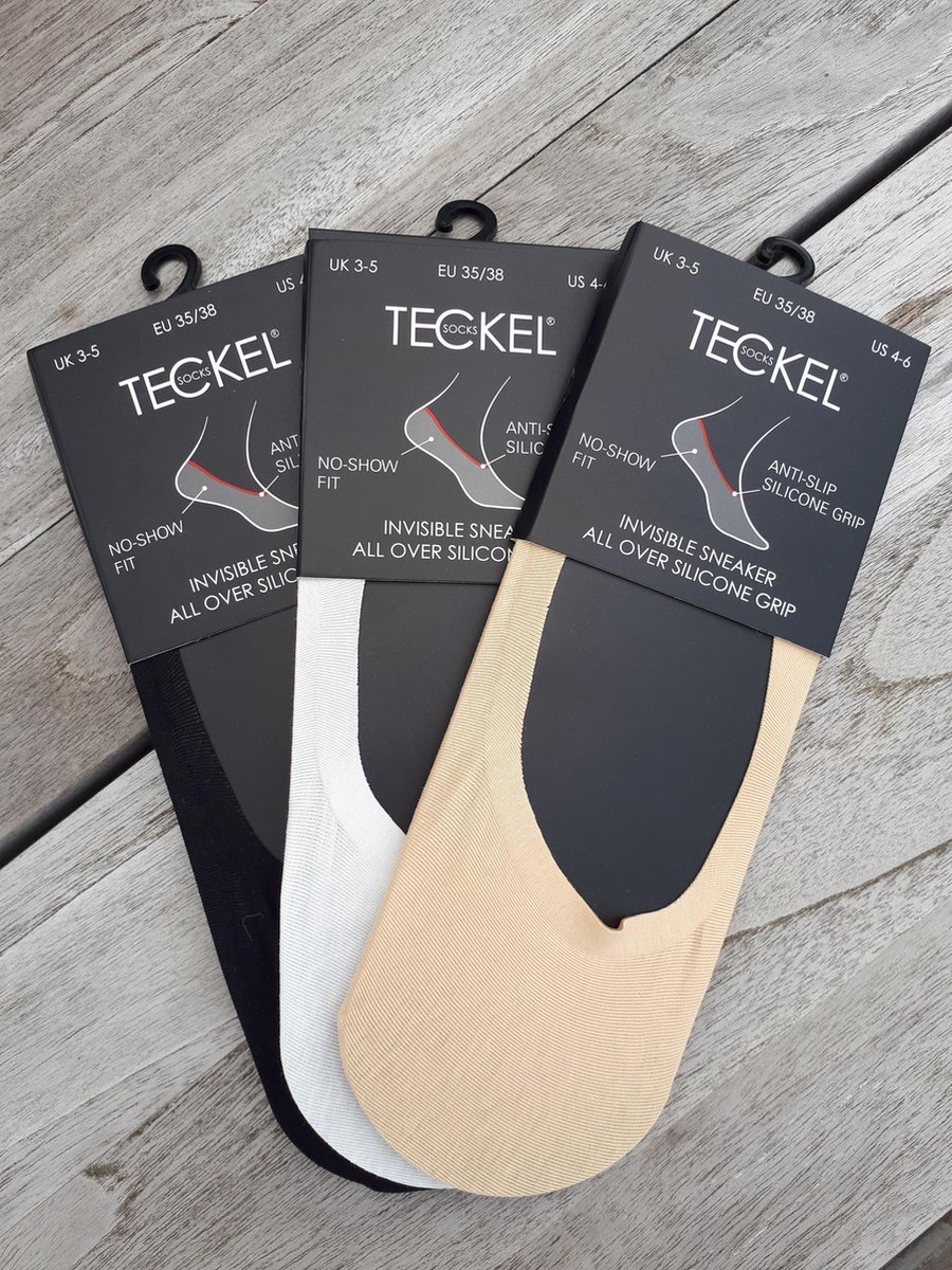 TEckel - Invisible sneaker All Over Silicone 10 paar - beige – Footies Multipack Kousenvoetje Maat 39-42 - TEckel